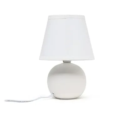 Mini Ceramic Globe Table Lamp 2 Pack Set Off-White Elegant