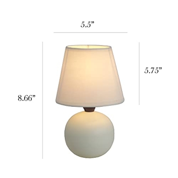 Mini Ceramic Globe Table Lamp 2 Pack Set Off-White Elegant