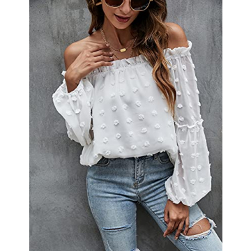 Elegant Blooming Jelly Off The Shoulder Blouse for Women
