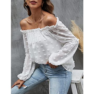 Elegant Blooming Jelly Off The Shoulder Blouse for Women