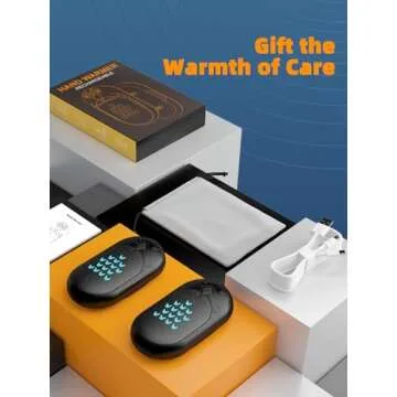 Hand Warmers Rechargeable, ITSHINY 6000mAh 2-in-1 Electric Portable Pocket Heater, 2 Pack 3 Levels Heat Therapy Perfect for Outdoors, Hunting, Golf, Snow Sports, Camping, Warm Gifts - Black
