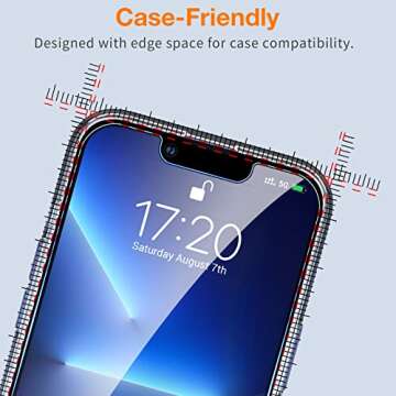 EGV [3+2 Pack 3 Pack Screen Protector for iPhone 13 Pro Max 6.7 Inch, with 2 Pack Tempered Glass Camera Lens Protector, 9H Hardness [Scratch Resistant] Case Friendly