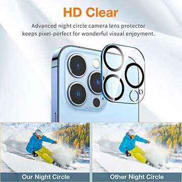 EGV [3+2 Pack 3 Pack Screen Protector for iPhone 13 Pro Max 6.7 Inch, with 2 Pack Tempered Glass Camera Lens Protector, 9H Hardness [Scratch Resistant] Case Friendly