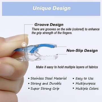 200 Pcs Quilting and Sewing Fabric Clips for Crafts