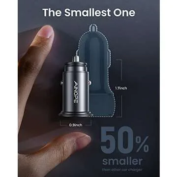 AINOPE 2 Pack Fast Mini Car Charger Adapter, 4.8A Metal Cigarette Lightter USB Car Charger Flush Fit, Dual Port Fit for iPhone 16 15 14 13 12 Pro Max 8 Plus XR, SamsungGalaxy S24/23/10, iPad, Silver