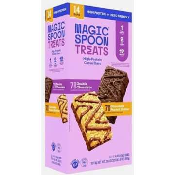 Magic-Spoon High-Protein Cereal Bars, Keto Friendly, 14 Bars, Variety Pack - (7 bars x Chocolate Pea...