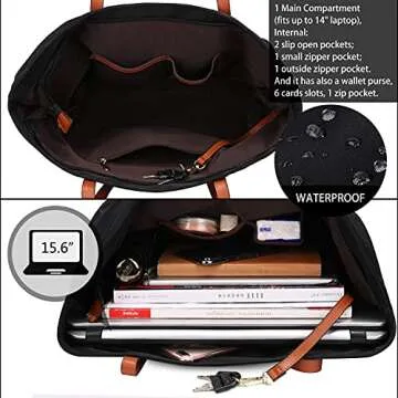 YALUXE Oxford Nylon Women's Large Tote Bag