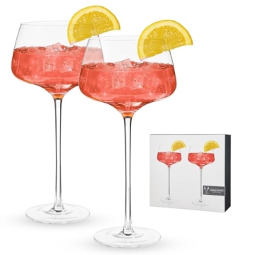 Viski Angled Stemmed Cocktail glasses, Perfect for Amero Spritz, Aperol Spritz, Americano, and Tonic...