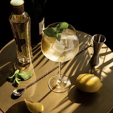 Viski Angled Stemmed Cocktail Glasses - Elegant 16oz Set