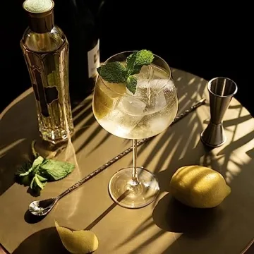 Viski Angled Stemmed Cocktail Glasses - Elegant 16oz Set