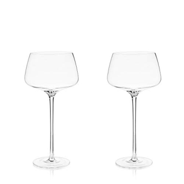 Viski Angled Stemmed Cocktail Glasses - Elegant 16oz Set