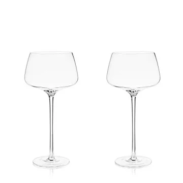 Viski Angled Stemmed Cocktail Glasses - Elegant 16oz Set