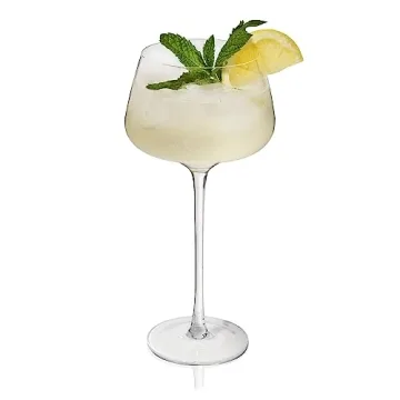 Viski Angled Stemmed Cocktail Glasses - Elegant 16oz Set