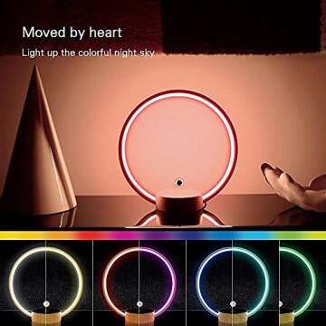 HCNT Circlo Table Lamp, Desk Lamp for Living Room with 2 Levitating Switch, Touch Lamp Led Lamp 3 Modes Levitating Bedside Lamp Night Light Lamp Modern Lamp for Bedroom Home Office Decor