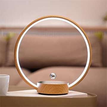 HCNT Circlo Table Lamp, Desk Lamp for Living Room with 2 Levitating Switch, Touch Lamp Led Lamp 3 Modes Levitating Bedside Lamp Night Light Lamp Modern Lamp for Bedroom Home Office Decor