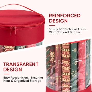 BALEINE Christmas Wrapping Paper Organizer Ideal for Storage