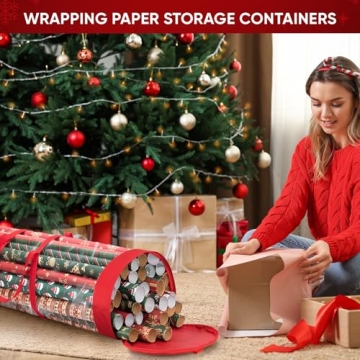 BALEINE Christmas Wrapping Paper Organizer Ideal for Storage