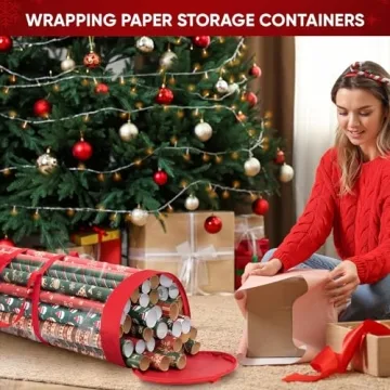 BALEINE Christmas Wrapping Paper Organizer Ideal for Storage