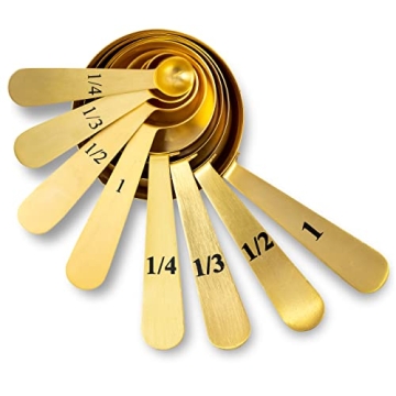 Stylish 8 Piece Gold Measuring Cups and Spoons Set by Wanda Living