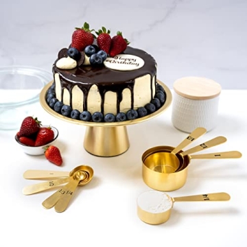 Stylish 8 Piece Gold Measuring Cups and Spoons Set by Wanda Living