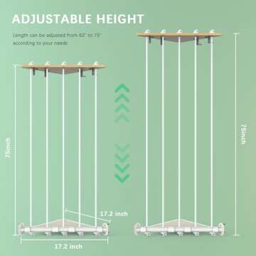 HAVEDAWN Stuffed Animal Storage, Wooden Stuffed Animal Hammock, Stuffed Animal Net for Plushie Toys - Space Save for Plush Toy Holder, Adjustable Hanging Toy Organizer, Perfect for Toddler Boys Girls