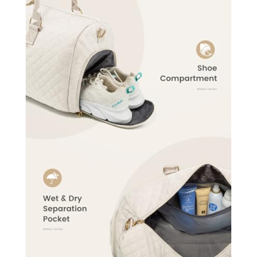 LOVEVOOK Travel Duffle Bag, Weekender Bag for Women with Toiletry Bag, Carry on Overnight Bag with Shoe Compartment, Gym Duffel Bag with Wet Pocket, Mommy Hospital Bags for Labor and Delivery