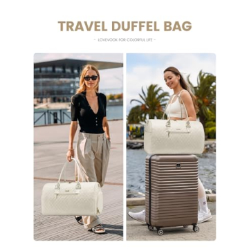 LOVEVOOK Travel Duffle Bag, Weekender Bag for Women with Toiletry Bag, Carry on Overnight Bag with Shoe Compartment, Gym Duffel Bag with Wet Pocket, Mommy Hospital Bags for Labor and Delivery