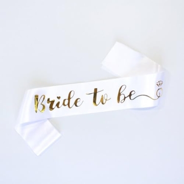 Luwigs Bride to Be Sash for Bridal Shower Bachelorette Party Wedding Engagement Party Favors Gift Wh...