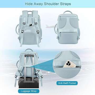 Sinaliy Large Expandable Travel Backpack for Men and Women, 17 Inch Laptop, Waterproof, Casual, College, Business, Hiking, Camping