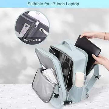 Sinaliy Large Expandable Travel Backpack for Men and Women, 17 Inch Laptop, Waterproof, Casual, College, Business, Hiking, Camping