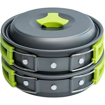 Versatile Camping Cookware Mess Kit for Adventures