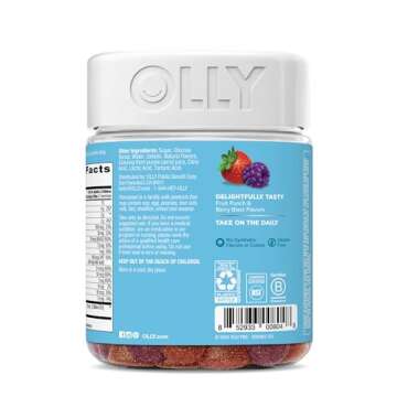 OLLY Kids Multivitamin & Probiotic Gummy, Digestive Support, Vitamins A, D, C, E, B, Zinc, Chewable Supplement, Berry Flavor, 50 day supply - 100 Count