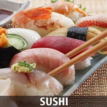 GLAMFIELDS 10Pairs Handmade Natural Bamboo Chopsticks Healthy Asian Japanese Korean Noodles Sushi Chopsticks set Reusable Gift Tableware-Cute Cat Drawing