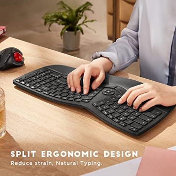 NIXIUKOL Wireless Ergonomic Keyboard - Comfort & Multi-Device