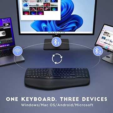 NIXIUKOL Wireless Ergonomic Keyboard - Comfort & Multi-Device