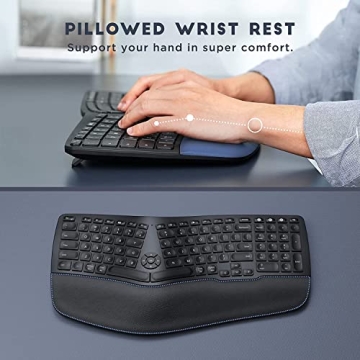 NIXIUKOL Wireless Ergonomic Keyboard - Comfort & Multi-Device