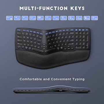 NIXIUKOL Wireless Ergonomic Keyboard - Comfort & Multi-Device
