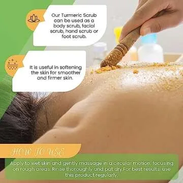 AMVital Turmeric Body Scrub - Handmade Natural Scrub For Body, Face, Hand, and Foot - Natural Skincare Body Scrub For Women - Suitable for All Skin Types (7.8oz)