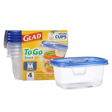 GladWare 24oz Snack Food Storage Containers - 4 Pack