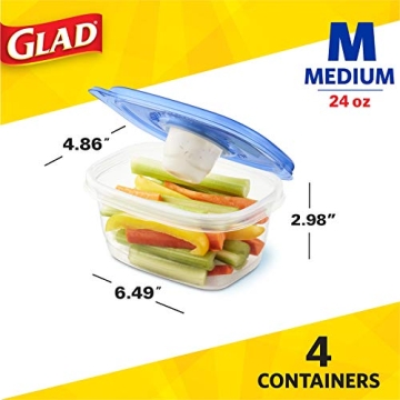 GladWare 24oz Snack Food Storage Containers - 4 Pack