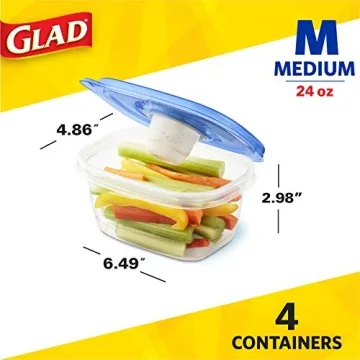 GladWare 24oz Snack Food Storage Containers - 4 Pack