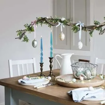 MAITREYA Teal Taper Candles Spiral Stick Candles Handmade Twisted Candles-Set of 4 for Decoration Weddings Party Church-Unscented Dripless Candles,10inch(Teal)