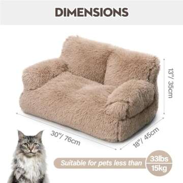 Mewoo Pet Bed for Cats & Small Dogs, Washable Puppy Sleeping Bed Cat Couch Pet Sofa Bed, Soft Calmin...