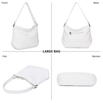 Montana West Soft Hobo Bags for Women Purses and Handbags Classic Simple Top Handle Shoulder Satchel Bags MWC-085WH