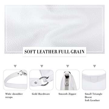 Montana West Soft Hobo Bags for Women Purses and Handbags Classic Simple Top Handle Shoulder Satchel Bags MWC-085WH