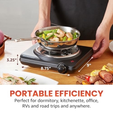 Elite Gourmet ESB100B Countertop Electric Hot Plate - Compact and Efficient