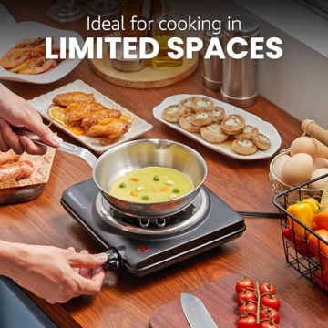Elite Gourmet ESB100B Countertop Electric Hot Plate - Compact and Efficient