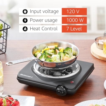 Elite Gourmet ESB100B Countertop Electric Hot Plate - Compact and Efficient