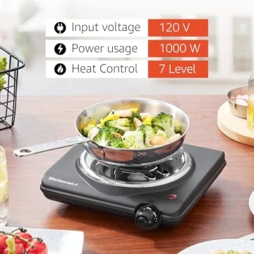 Elite Gourmet ESB100B Countertop Electric Hot Plate - Compact and Efficient