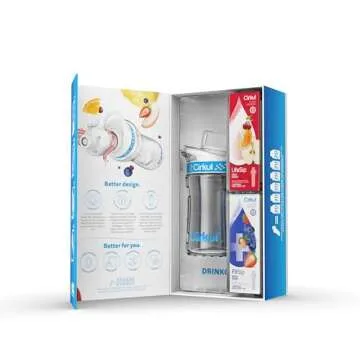 Cirkul 12oz BPA-Free Plastic Water Bottle Starter Kit for Kids with Blue Lid, 2 Flavor Cartridges (1 LifeSip Fruit Punch, 1 FitSip Mixed Berry)
